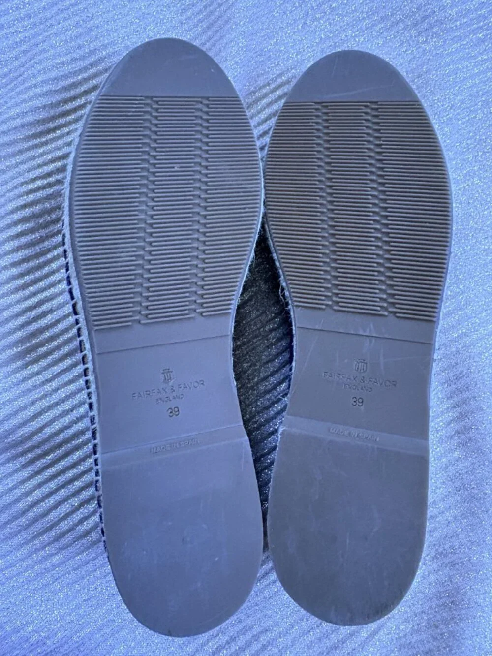 Fairfax & Favor Monaco Flat Espadrille Shoes Navy Blue 39 8
